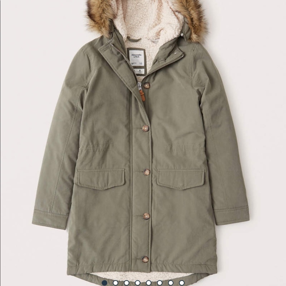 Abercrombie & Fitch Sherpa- Lined Military Parka